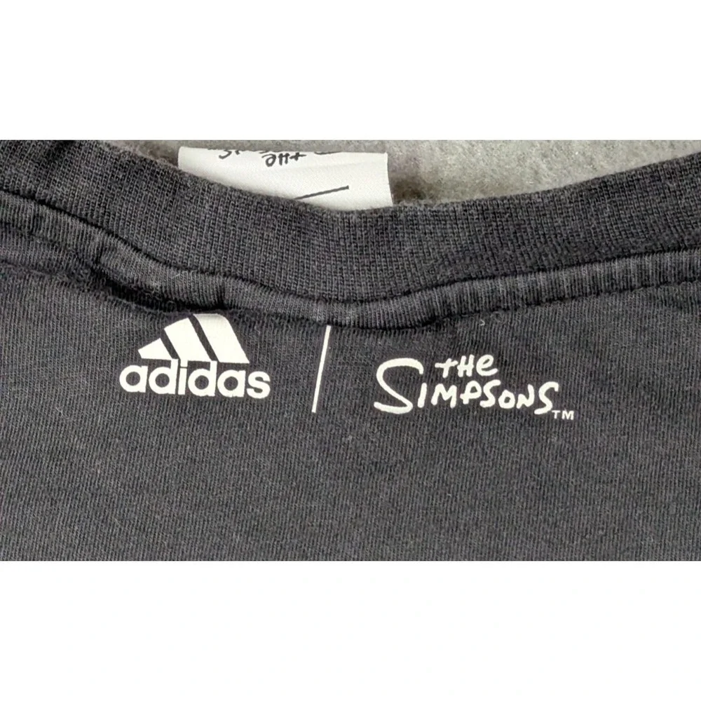 Adidas x The Simpsons Mens L Black T-Shirt Bart Homer Snowball Graphic Tee